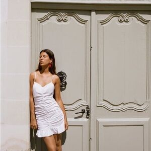 Zara Linen blend dress NEW white (4-6)